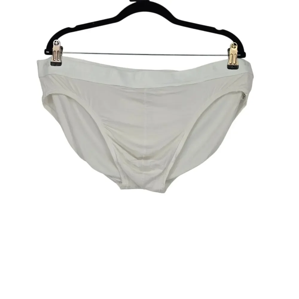 NWOT 2 PC Bundle Skims Chalk White Stretch Men’s Brief Underwear Set Size 3X